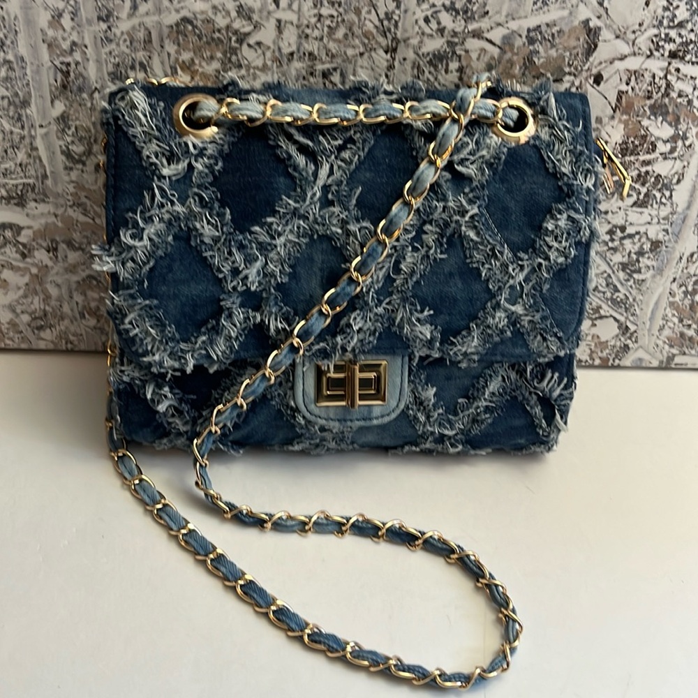 Denim Crossbody Top Handle Purse Bag M Marco